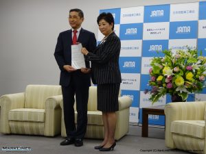 東京都 小池都知事、自工会にゼロエミッションビークルの普及に向けた協力を要請