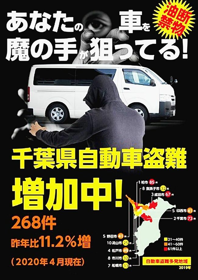 千葉県自動車盗難等防止対策協議会 チラシやポスターで啓発 一般社団法人 日本自動車会議所