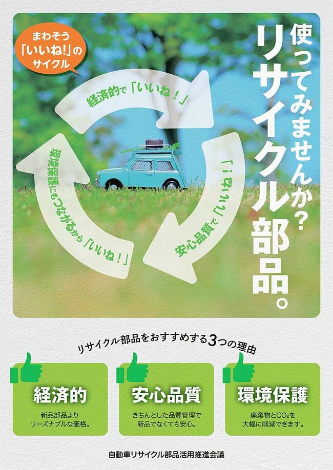 日本損保協会　リサイクル部品活用キャンペーンを実施