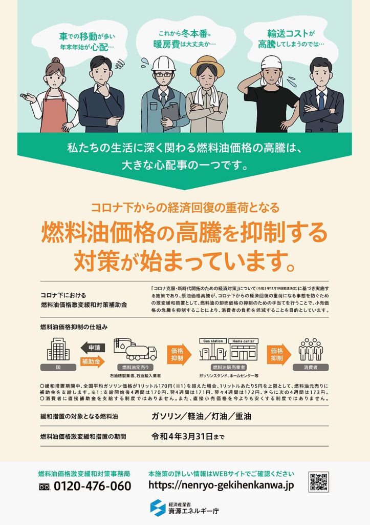 政府、ガソリン小売り価格安定へ　燃料油価格激変緩和対策の発動準備完了