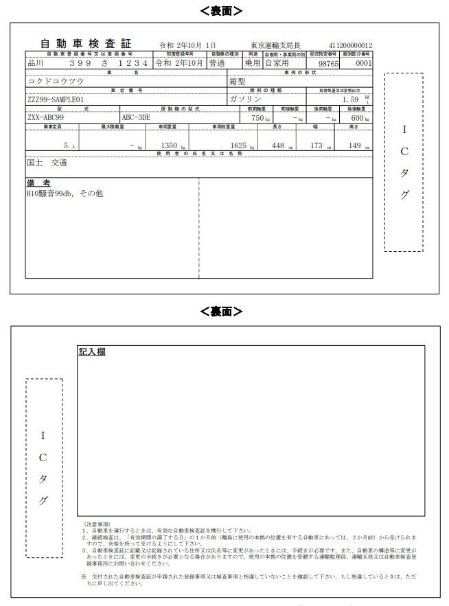 国交省　登録車の車検証ＩＣカード化、23年１月１日施行