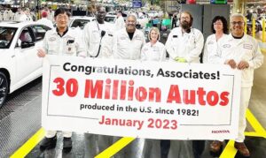 ホンダ　米国で四輪車累計生産３千万台、生産開始から40年で達成
