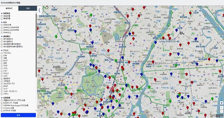 ゼンリン　ＥＶ充電スタンド特設サイト開設、都道府県別の設置数など発信