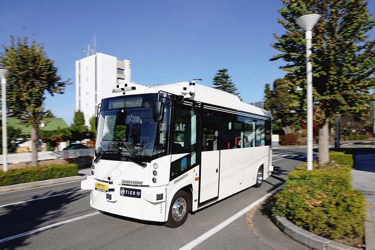 ブリヂストンとティアフォー　自動運転ＥＶバス、長野・塩尻市で公道実証