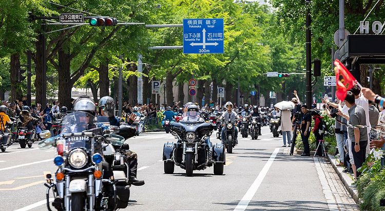 ハーレー初の都市型イベント、横浜で開催　チャリティーパレードも