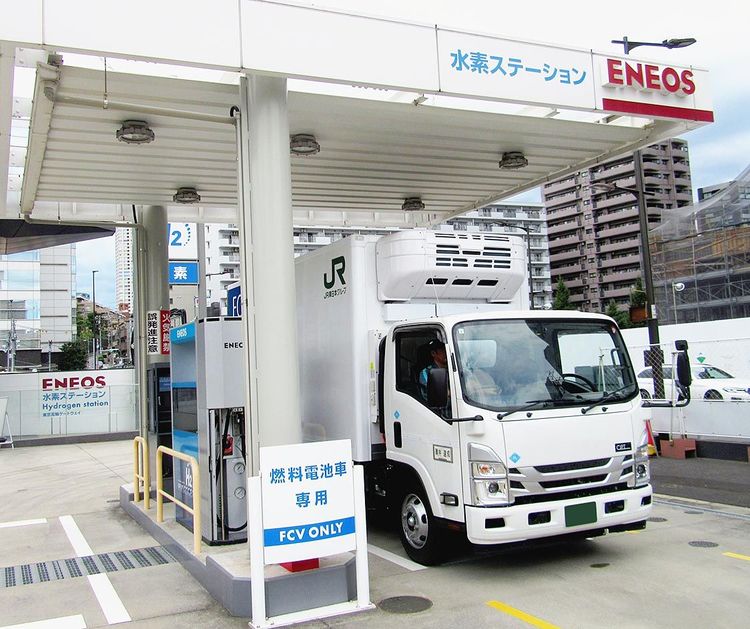 ＪＲ東日本　高輪ゲートウェイで燃料電池トラック活用、輸送システム公開